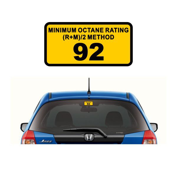 Jual Stiker Mobil - Sticker Minimum Octane Rating 92 | Shopee Indonesia
