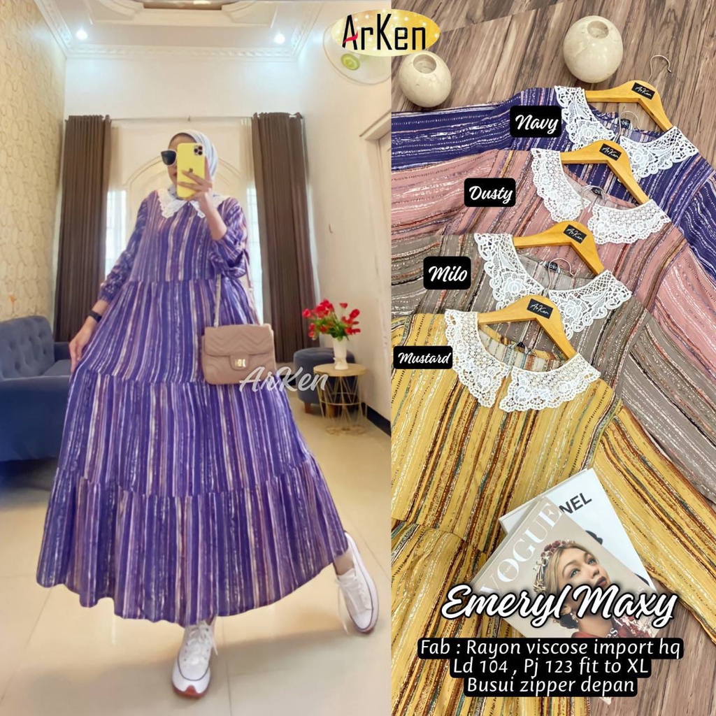 Jual EMERIL / EMERYL MAXI DRESS ORIGINAL ARKEN | Shopee Indonesia