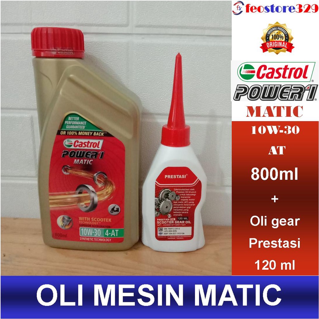 Jual Oli Castrol Power 1 Matic Scooter 10W 30 AT Full Synthetic 800ml ...