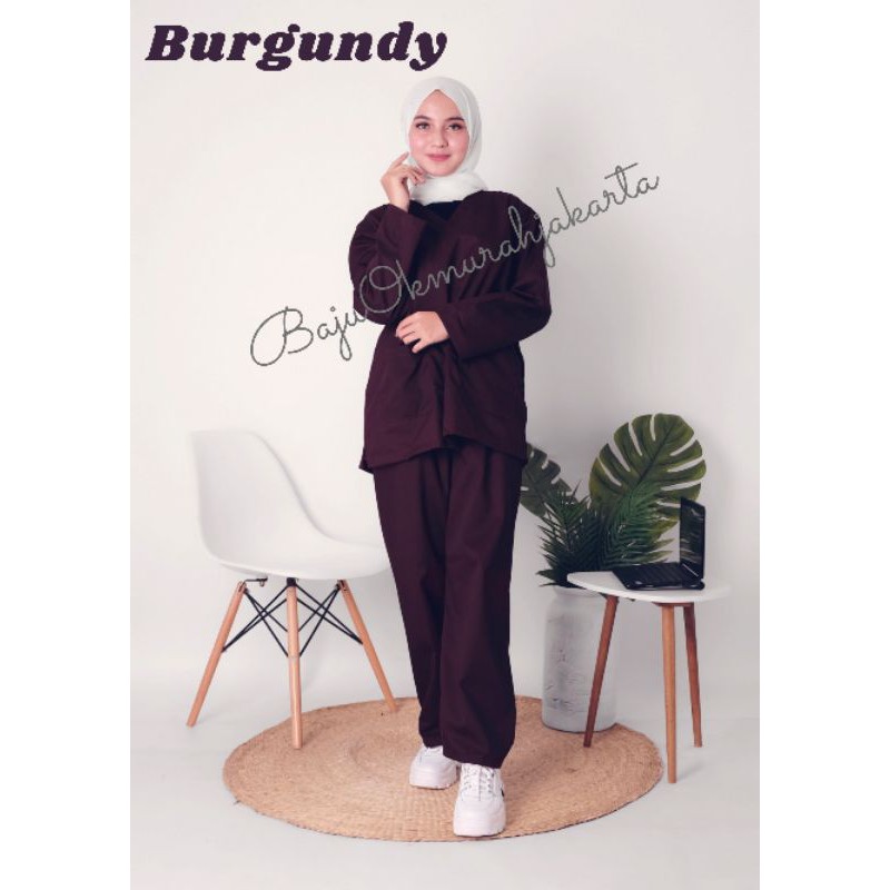 Jual Baju OK / Baju Jaga Warna BURGUNDY | Shopee Indonesia