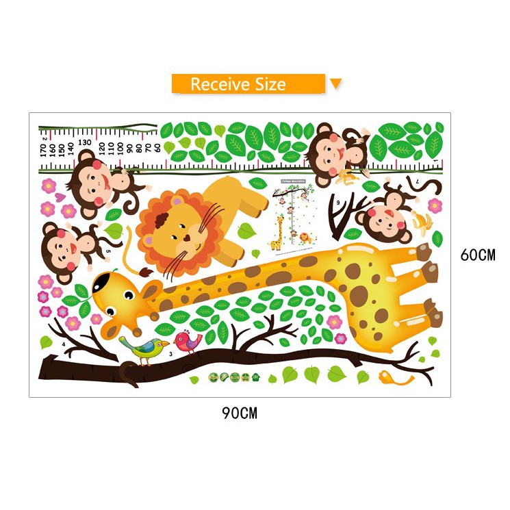 Jual Stiker Dinding 60x90 Ukur Tinggi Badan Jerapah Monyet SK9128 Wall ...