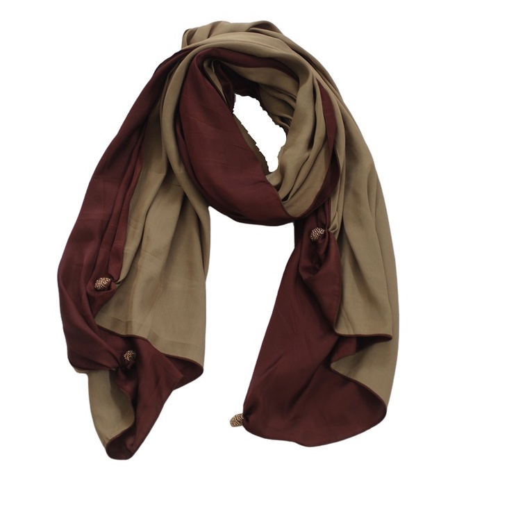 Jual Syal Leher Polos Scarf Leher Pasmina Panjang Bolak Balik