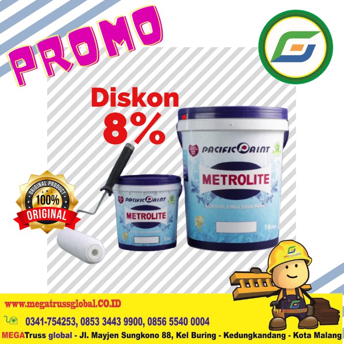 Jual Metrolite Acrylic Emulsion 1 Kg Cat Dinding Interior Pasific
