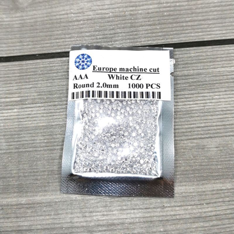 Jual Cubic Zirconia Round White Tabur 1000 Butir Grade AAA & A5 ...