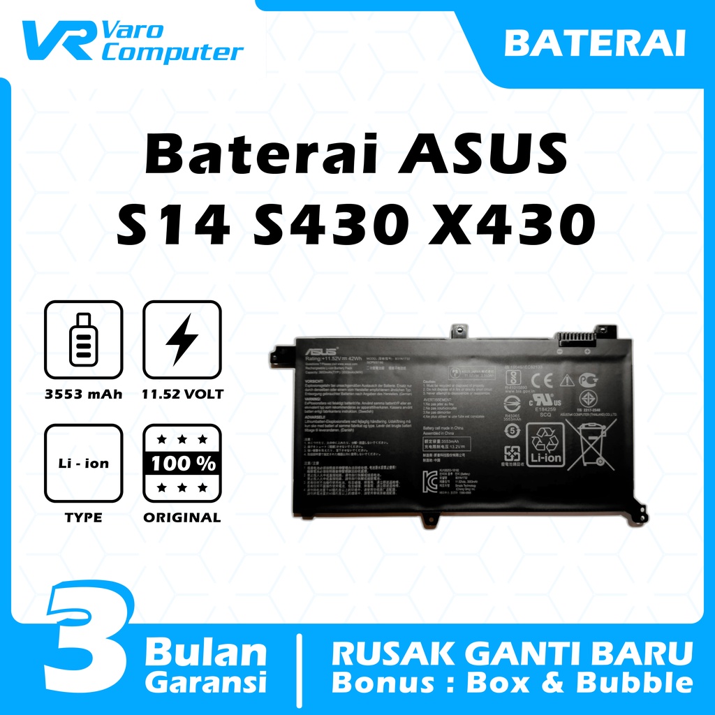 Jual Baterai Laptop Asus Vivobook S S X Sn B N Original Shopee Indonesia