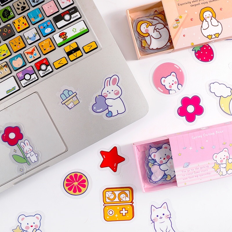 Jual 40pcs Stiker Kartun Motif Animal Lucu|40pcs Cute Cartoon PET ...