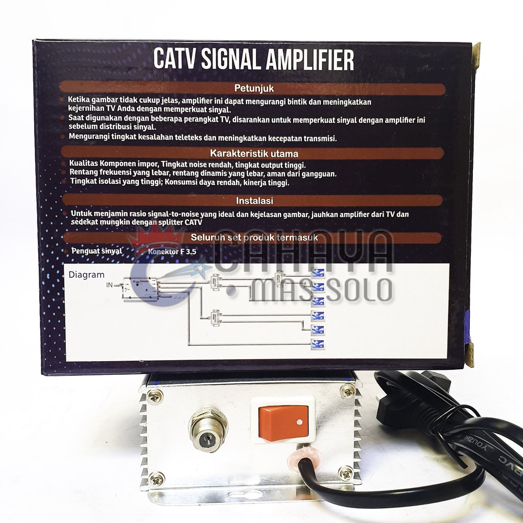Jual Booster Matrix B302 Splitter 2 Way Antena Kabel TV Coaxial Boster ...