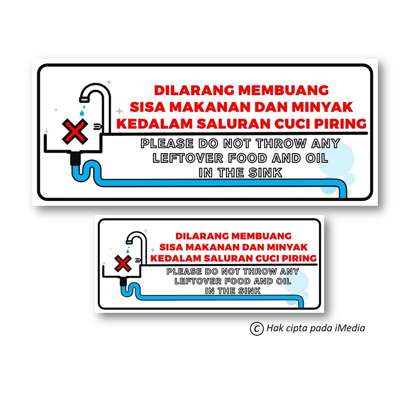 Jual STIKER DILARANG MEMBUANG SAMPAH KE DALAM WASTAFEL | STIKER DAPUR ...