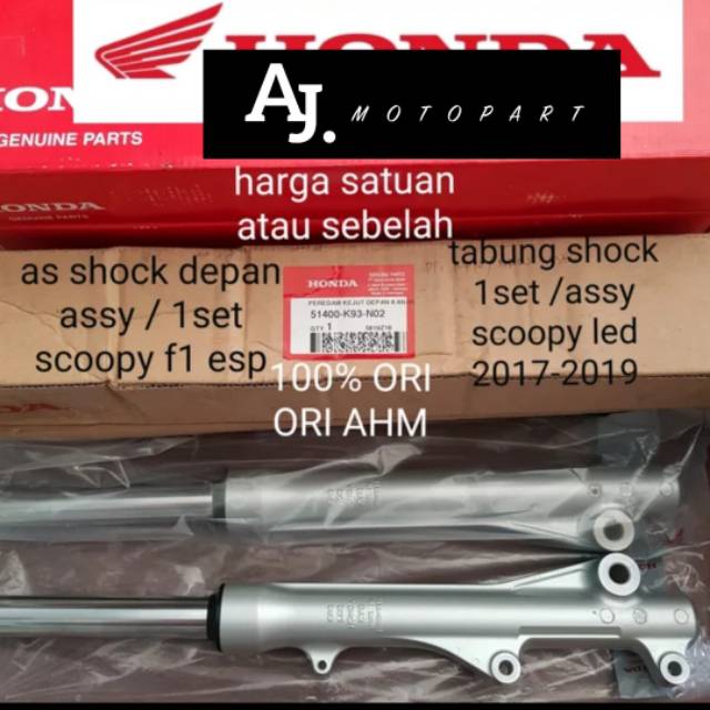 Jual 51400-K93-N02 as shock depan pipe comp tabung shock new scoopy esp ...