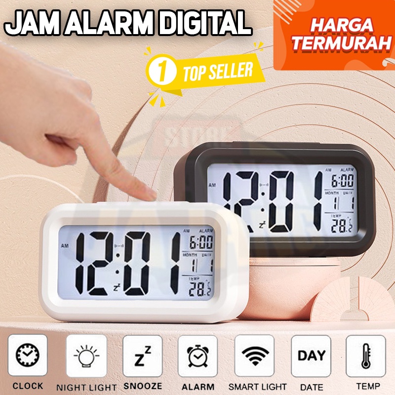 Jual Jam Meja Digital Jam Weker Digital Digital Smart Alarm Table Clock Led Shopee Indonesia