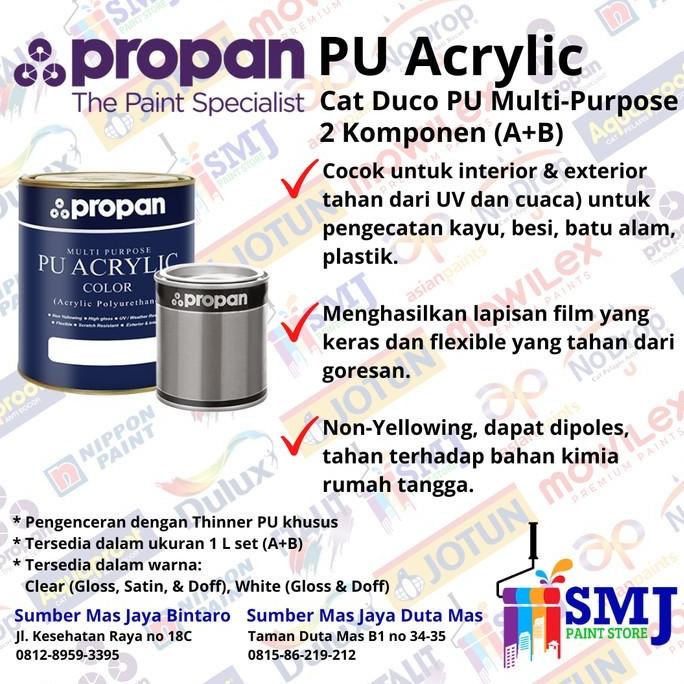 Jual Cat Duco Pu Acrylic Propan Multi Purpose Pul 765 Clear Gloss 1l Set Shopee Indonesia 9852