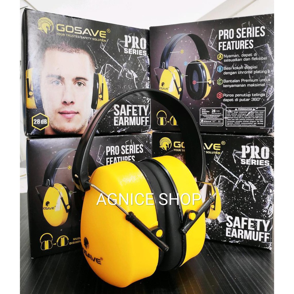 Jual Earmuff Gosave Safety Pro Series 28 dB Penutup Telinga Pelindung