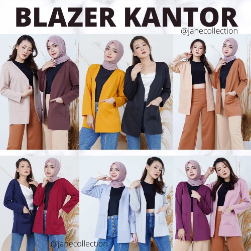 Jual Jane Collection Outerwear Blazer Wanita Scuba Xl Vina Blazer