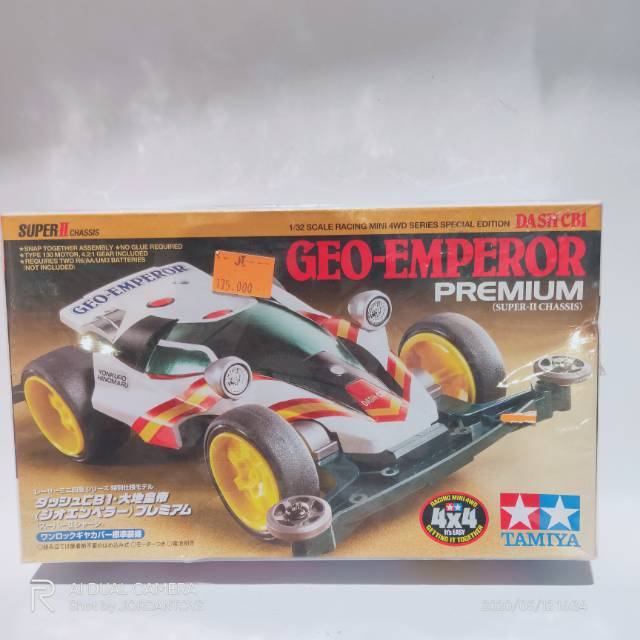 Voiture Mini 4WD Tamiya Geo Emperor Premium - Châssis Super-II - Modèle à Monter 1/32 - Neuf Sous Blister