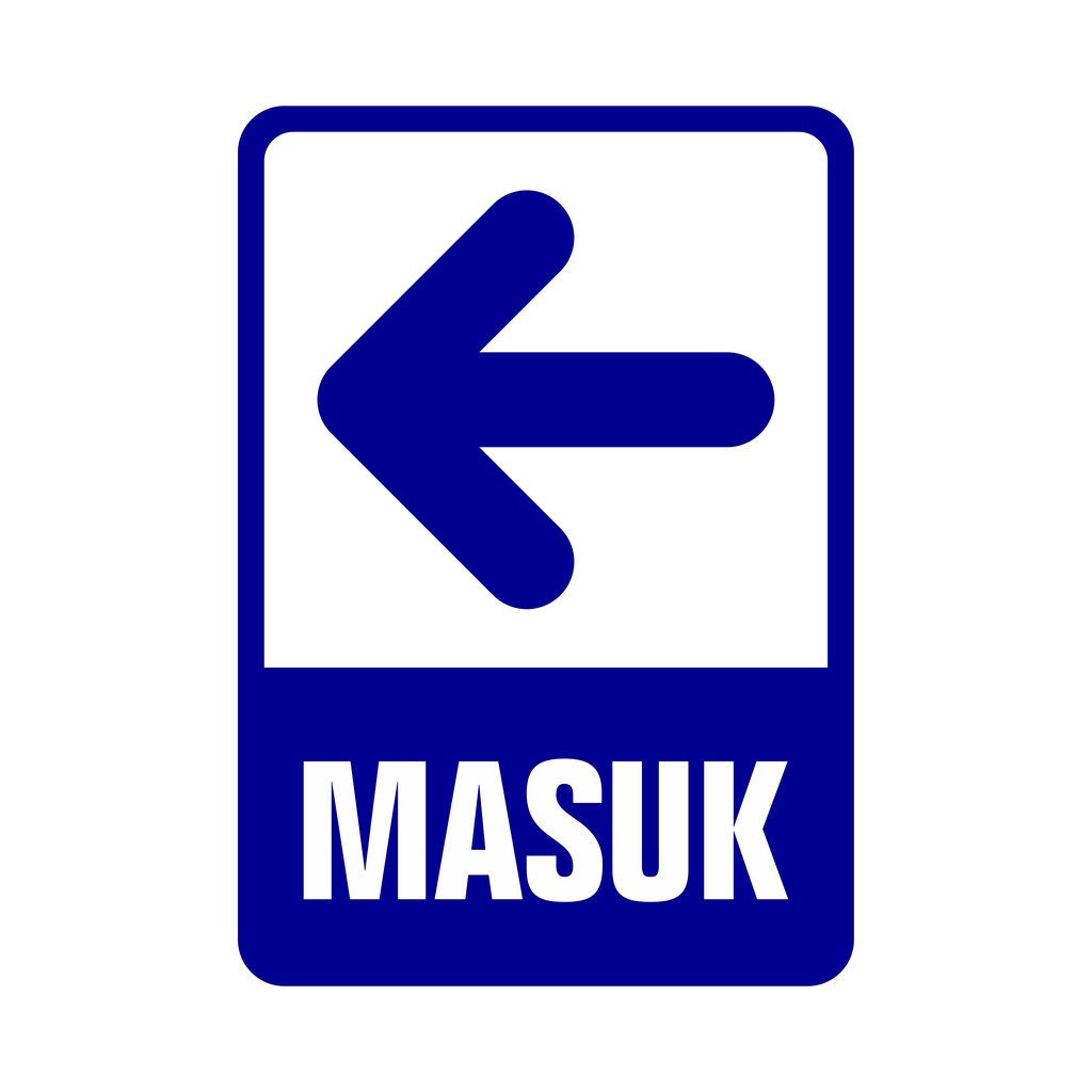 Jual RAMBU SIGN SIGNAGE PETUNJUK ARAH MASUK 35CM X 50CM PLAT ALUMUNIUM