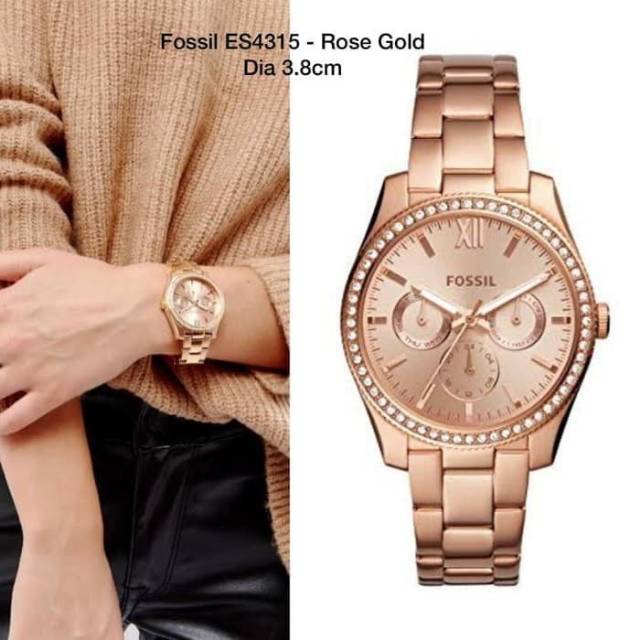 Jam fossil rose gold sale