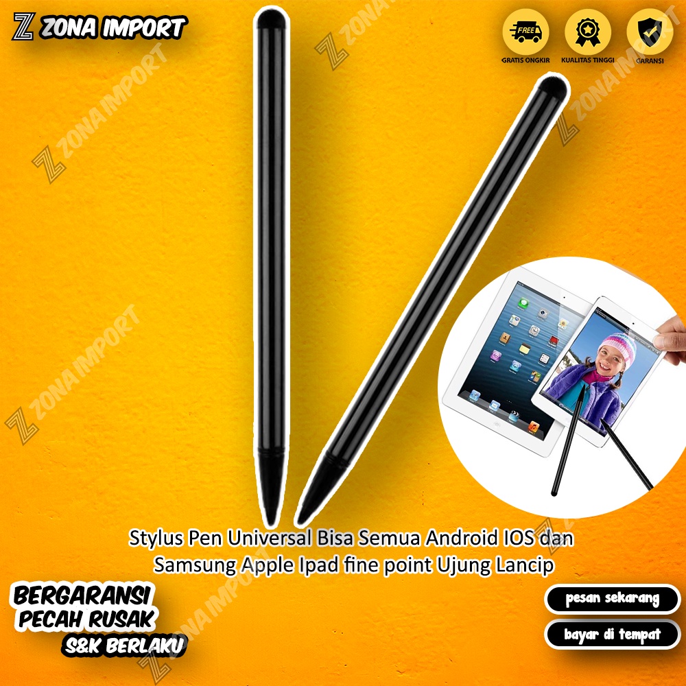 Stylus Pen Universal Bisa Semua Android IOS dan Samsung Apple Ipad fine  point Ujung Lancip