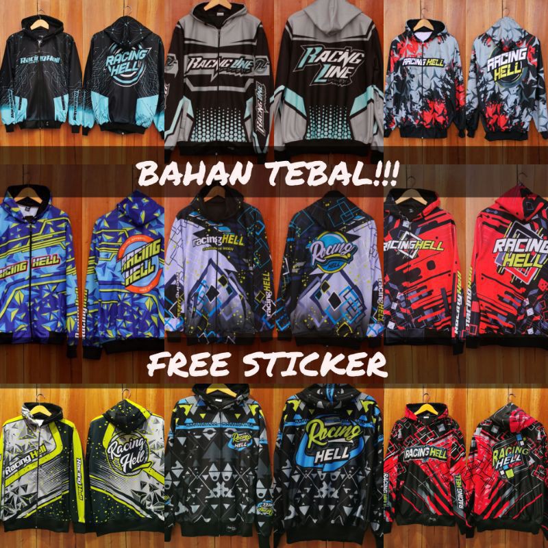 Jual [FREE STICKER] Jaket Racing Hell Sublim Printing Bahan Lotto ...