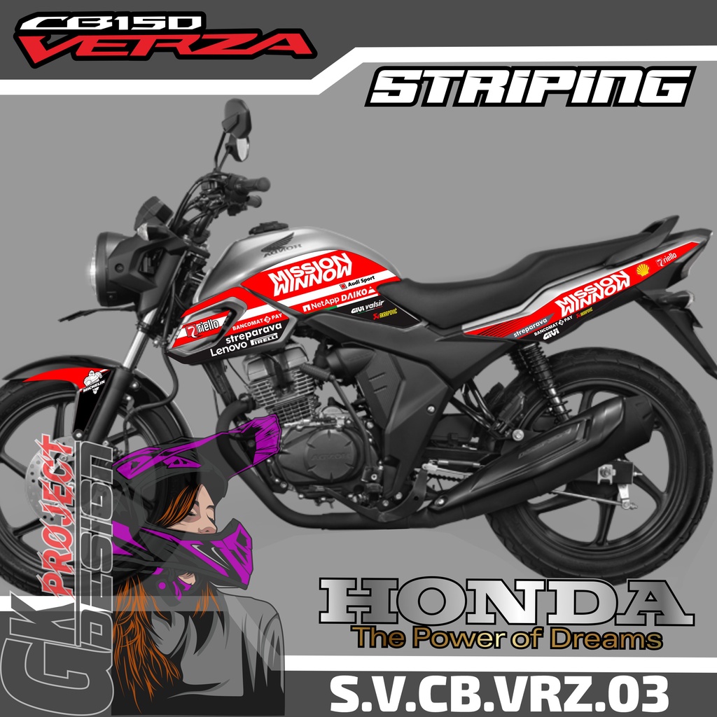 Jual Cb Verza Sticker Striping Cb Verza Stiker Decal Striping Honda Verza New Cb Variasi