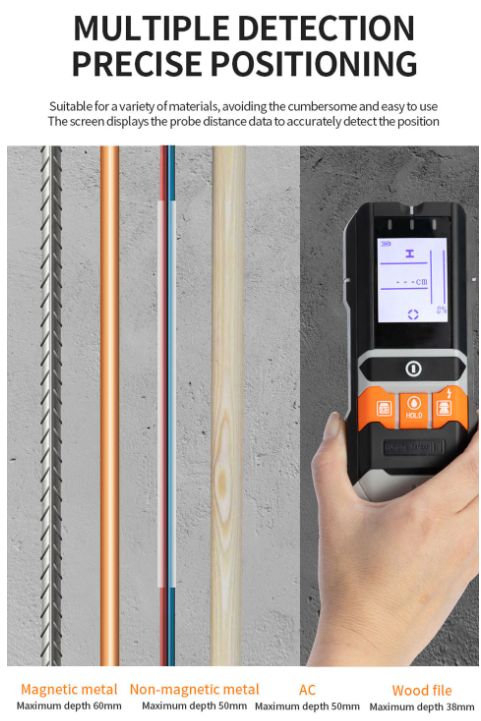 Jual GVDA 4 in 1 Wall Scanner Deteksi Besi Kabel Kayu Lembab Tembok ...