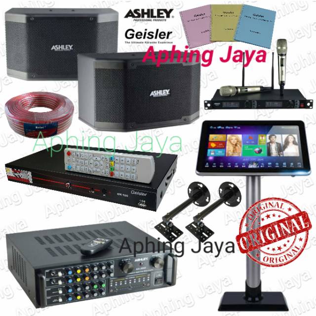 Jual Paket Sound System Karaoke Set ASHLEY + DVD Geisler OK100 + Touch