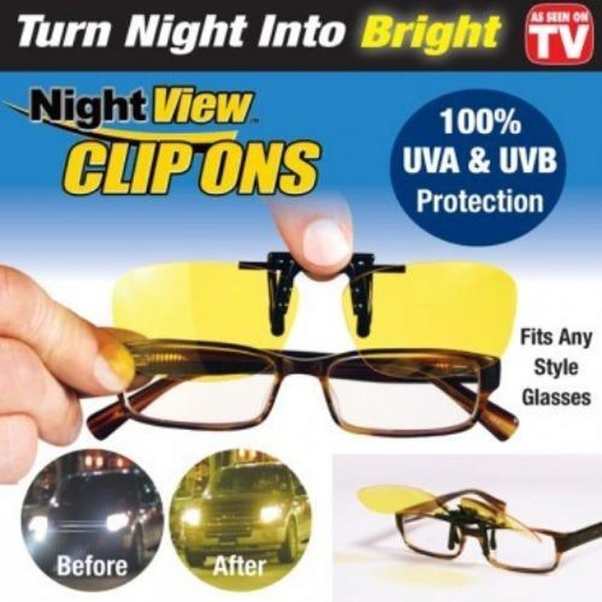 Jual Night View Clip Ons Kacamata Jepit Anti Silau Lensa Kacamata