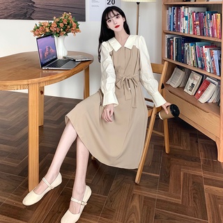 Long dress korean on sale style