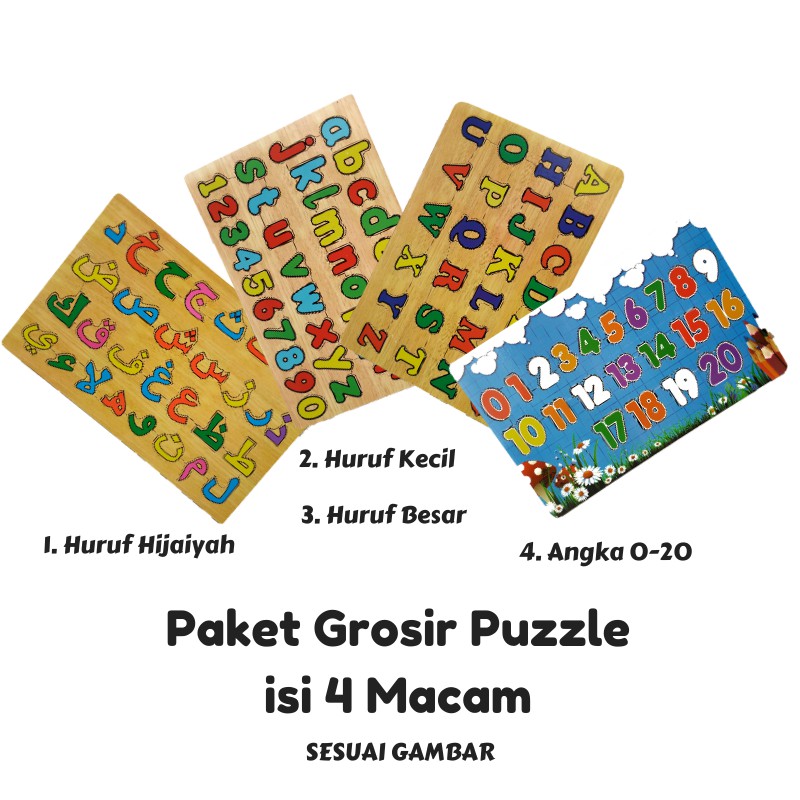 Jual Rapid Toys Isi 4 Paket Puzzle Kayu Edukasi Kualitas Sni Huruf