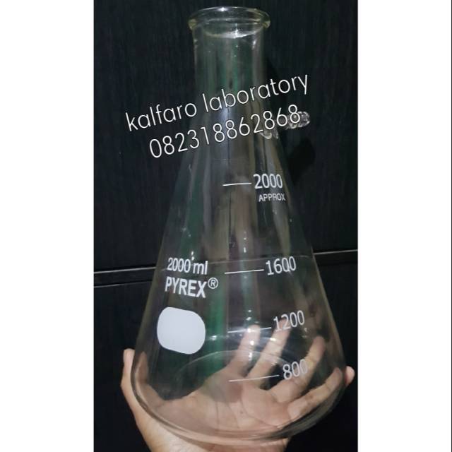 Jual Filtering flask 2000ml / erlenmeyer 2000ml pyrex pipa samping