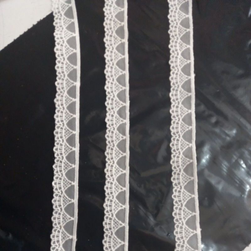 Jual Renda tile / renda Tulle/ Tille 2cm - 2.5cm, roll 15yard. | Shopee ...