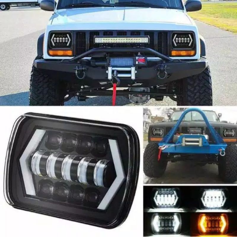 Jual LAMPU LED DAYMAKER KOTAK 7 INCH ORIGINAL JEEP FEROZA L300 TAFT ...