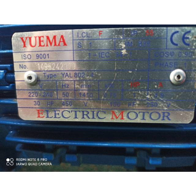 Jual spesial promo Dinamo motor listrik 1 HP 1 Phase + Gearbox 120