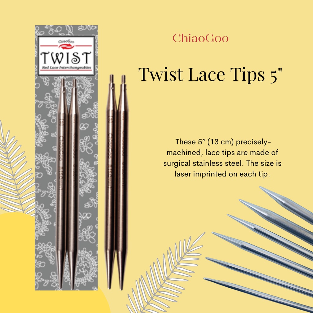 Jual RST Jarum Rajut ChiaoGoo Twist Lace IC Tips 5