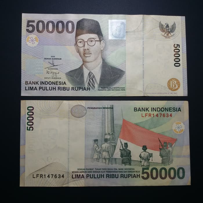Jual Uang Kertas Kuno 50 Ribu 50000 Rupiah WR Supratman Koleksi ...