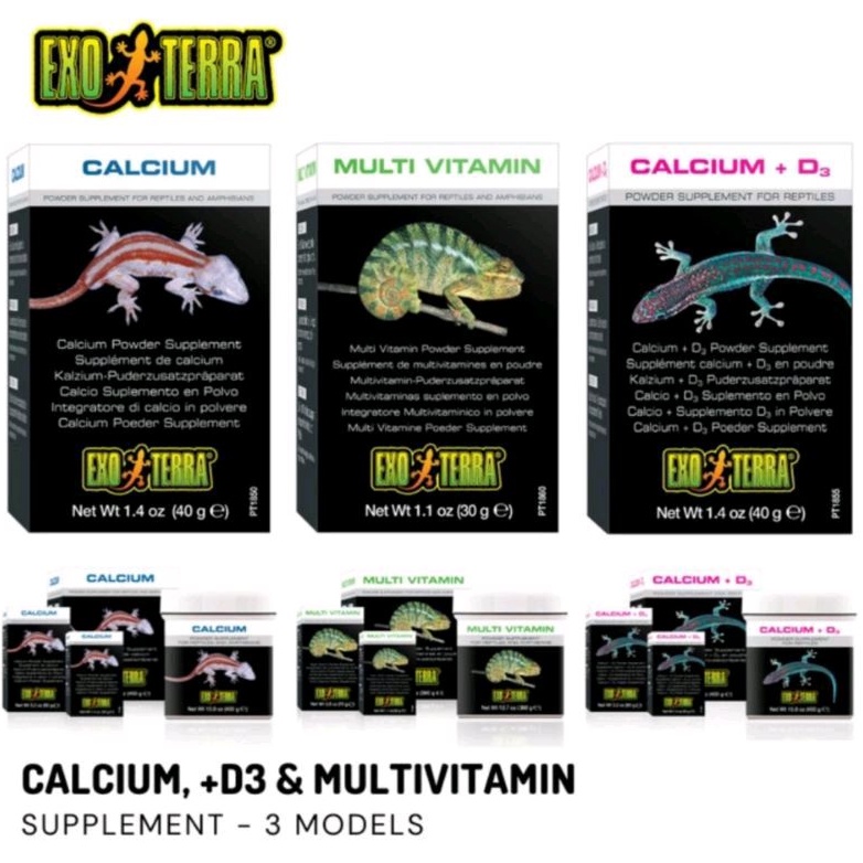 Jual Exoterra Calcium D3 Multivitamin Vitamin Kalsium Reptil Gecko