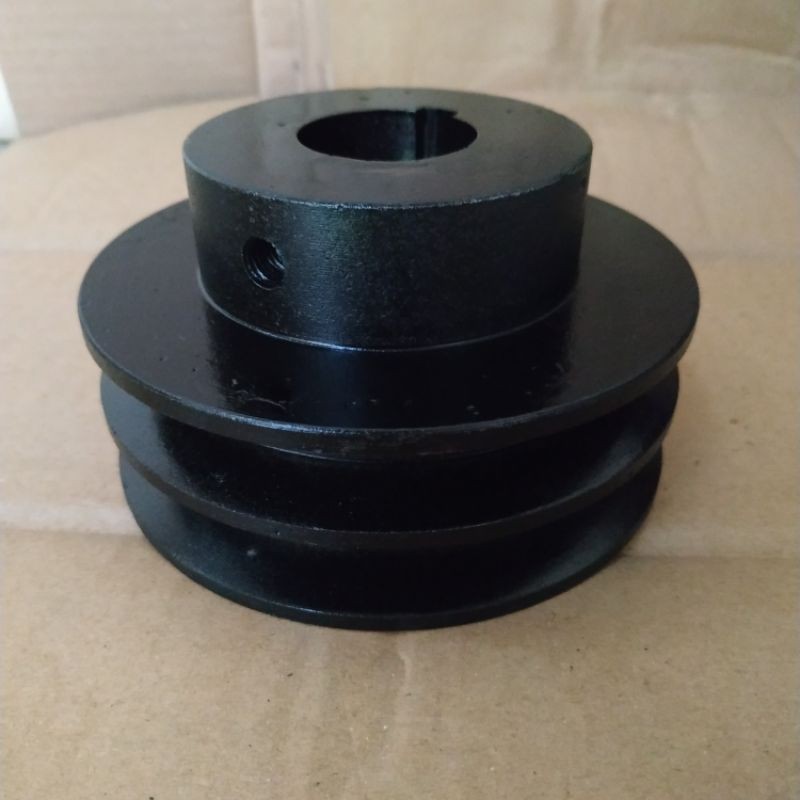 Jual Puli Pulley puli B2 - 4 inch as 38 40 42 45 48 mm pully Besi cor ...