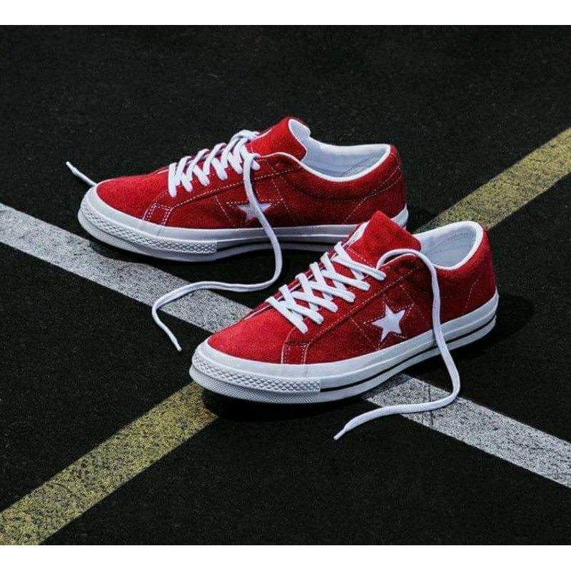 Converse one star deals suede red