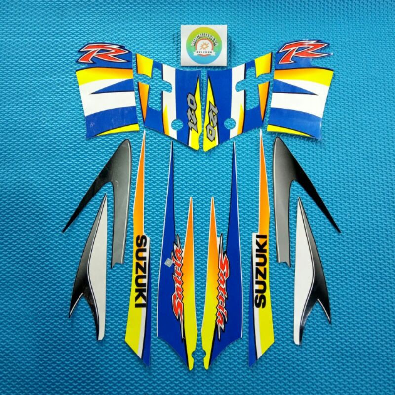 Jual STRIPING SATRIA R 120 TAHUN 2004 2005 BIRU PUTIH MALAYSIA HIU ...