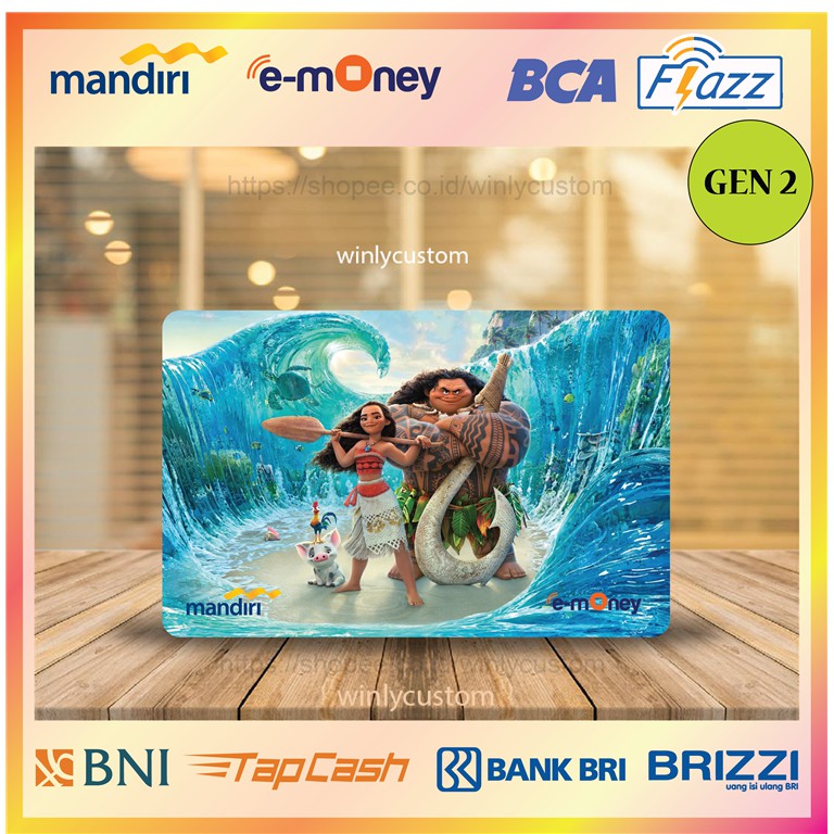 Jual Kartu Emoney E Toll Anime Kartun Disney Moana E Money Mandiri Flazz Bca Gen Bni Tapcash