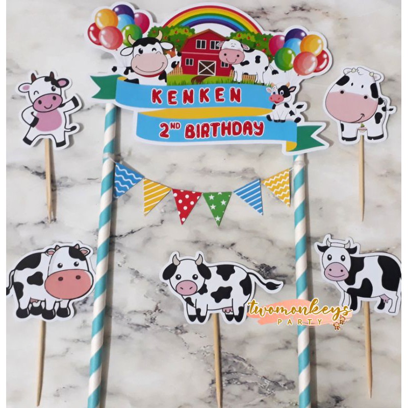 Jual Topper Cake / Hiasan Kue Ultah Sapi Cow | Shopee Indonesia