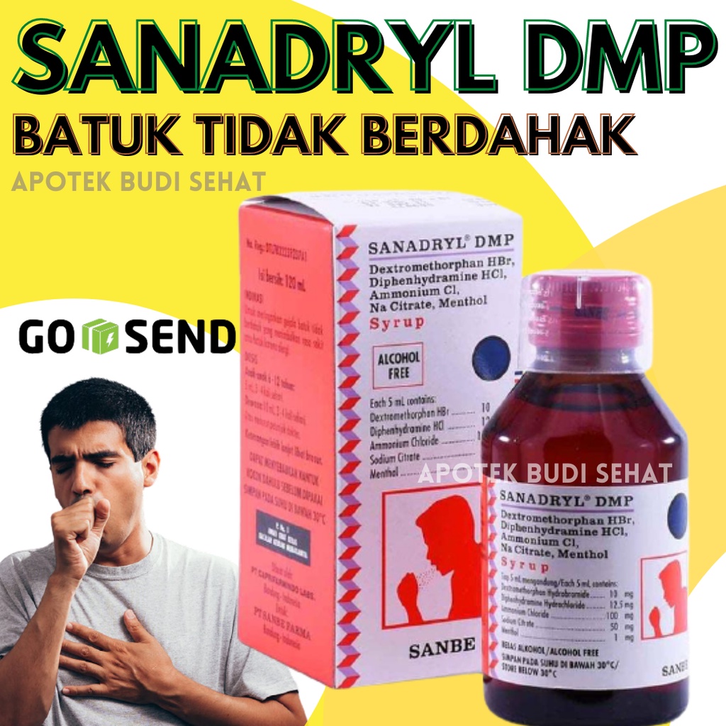Jual Sanadryl DMP Obat Batuk Kering Batuk Tidak Berdahak Obat Flu 60mL