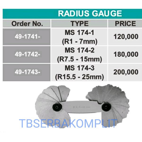 Jual Radius Gauge R7.5-15 mm Alat Ukur Radius Cekung Cembung Benda R7 ...