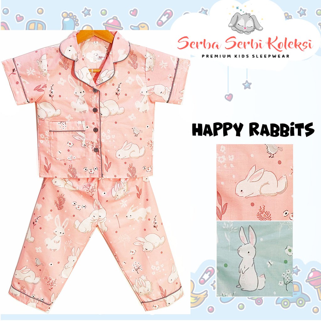 Jual PIYAMA ANAK Rabbit Kelinci / BAJU TIDUR ANAK KATUN PREMIUM - A23 ...