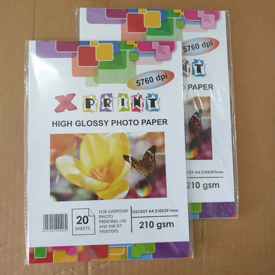 Jual Kertas Foto Glossy Merk Xprint 210gsm Per Pak Isi 20 Lembar