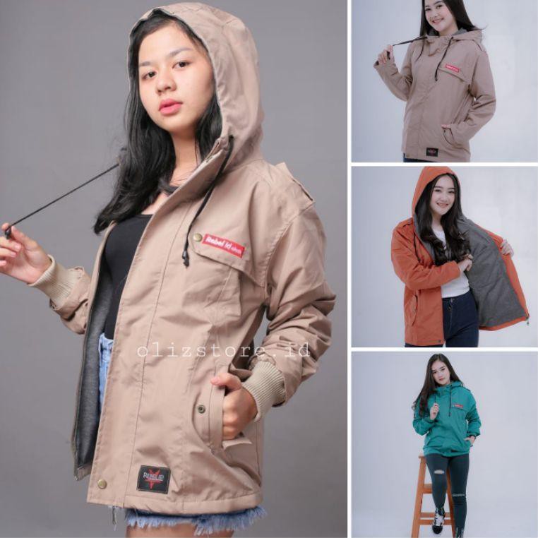 Jual Jaket Parasut Waterproof Anti Air Wanita Original Rebel Id Blazer Jaket Cewek Kode 9537