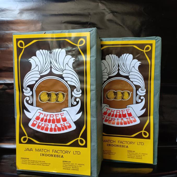 Jual Korek Api Kayu 1 Pack Besar isi 100 Box (Three Durians) | Shopee ...