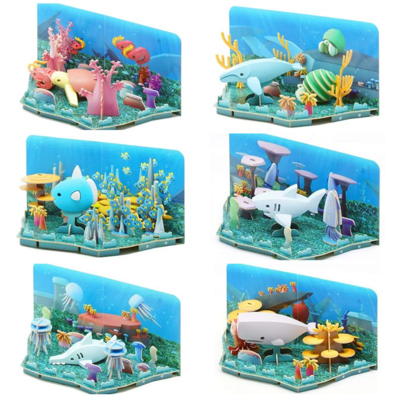 Jual Halftoys / Half Toys 3D Puzzle With Diorama : Green Turtle, Mola ...