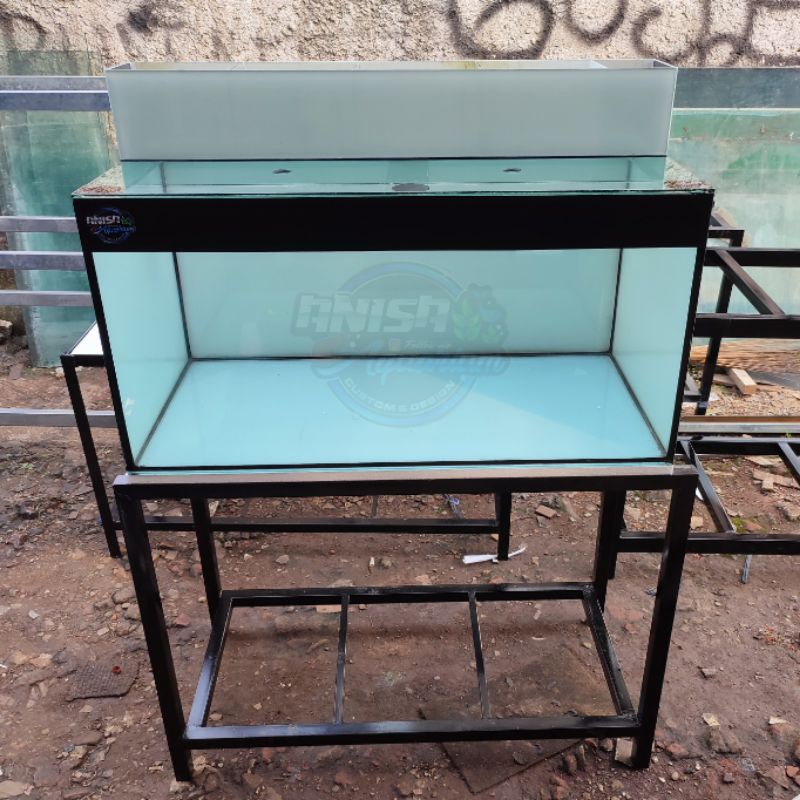 Jual PAKET AQUARIUM 100X40X40 8MM FULL + RAK HOLO 4X4 +TOP+TUTUP