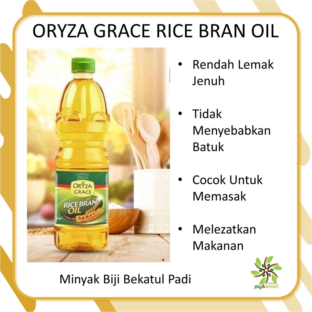 Jual Oryza Grace Rice Bran Oil 1L Minyak Goreng Bekatul Padi Minyak ...