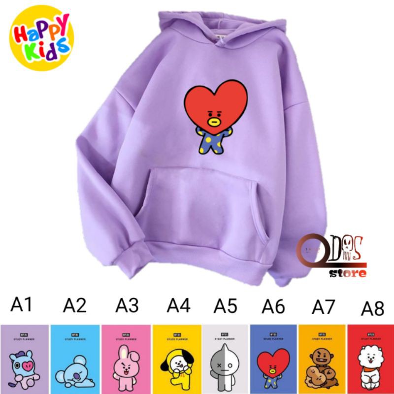 Jual jaket sweater Hoodie anak bt21 tata pilih gambar yang kamu suka pakaian sweater anak jaket anak Shopee Indonesia